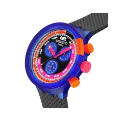 Montre SWATCH neon homme bracelet matériau biosourcé noir