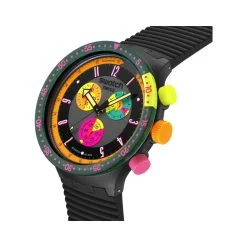Montre SWATCH neon mixte bracelet silicone noir