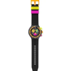 Montre SWATCH neon mixte bracelet silicone noir