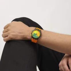 Montre SWATCH neon mixte bracelet silicone orange