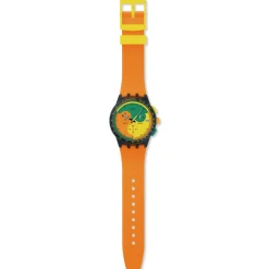 Montre SWATCH neon mixte bracelet silicone orange