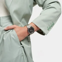 Montre SWATCH New irony Night flight chrono homme bracelet acier inoxydable gris