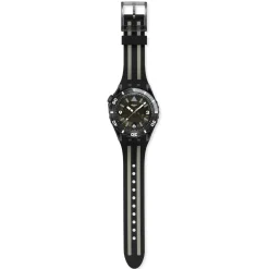 Montre SWATCH scubaqua homme cadran bleu bracelet caoutchouc noir