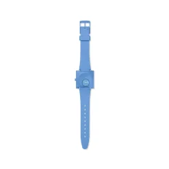 Montre SWATCH Square bioceramic What if sky? homme bracelet matériau biosourcé bleu