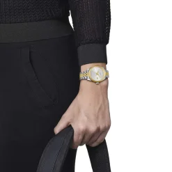 Montre TISSOT BALLADE femme cadran blanc bracelet acier inoxydable bicolore