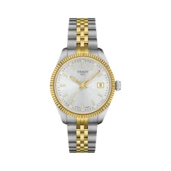 Montre TISSOT BALLADE femme cadran blanc bracelet acier inoxydable bicolore
