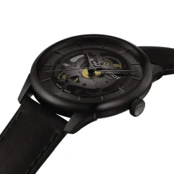 Montre TISSOT Chemin des tourelles squelette, homme, automatique, bracelet cuir noir