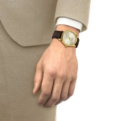 Montre TISSOT classic dream homme automatique, bracelet cuir marron