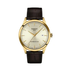 Montre TISSOT classic dream homme automatique, bracelet cuir marron