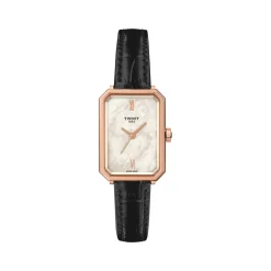 Montre TISSOT SRV femme cadran blanc bracelet cuir noir