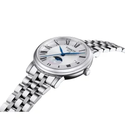 Montre TISSOT T-CLASSIC CARSON PREMIUM LADY MOONPHASE femme cadran gris bracelet acier inoxydable