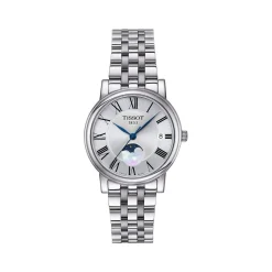 Montre TISSOT T-CLASSIC CARSON PREMIUM LADY MOONPHASE femme cadran gris bracelet acier inoxydable