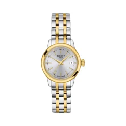 Montre TISSOT T-CLASSIC DREAM femme cadran gris bracelet acier inoxydable bicolore doré