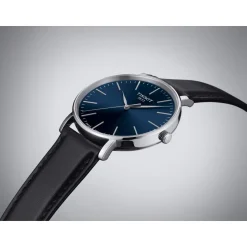 Montre TISSOT T-CLASSIC EVERYTIME homme cadran bleu bracelet cuir noir
