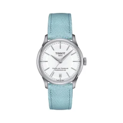 Montre TISSOT t-classic femme automatique acier bracelet cuir bleu