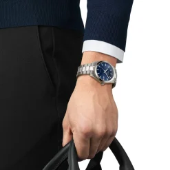 Montre TISSOT T-CLASSIC GENTLEMAN homme cadran bleu bracelet titane