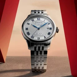 Montre TISSOT T-CLASSIC LE LOCLE 20TH ANNIVERSARY POWERMATIC 80 homme automatique, cadran gris bracelet acier inoxydable