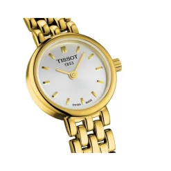 Montre TISSOT T-CLASSIC LOVELY femme cadran blanc bracelet PVD doré