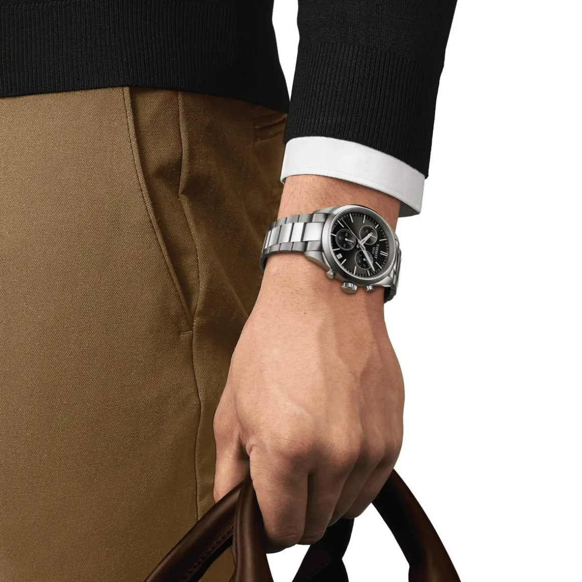 Montre TISSOT T-CLASSIC PR100 homme cadran vert bracelet acier inoxydable