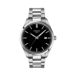 Montre TISSOT T-CLASSIC PR100 homme cadran noir bracelet acier inoxydable