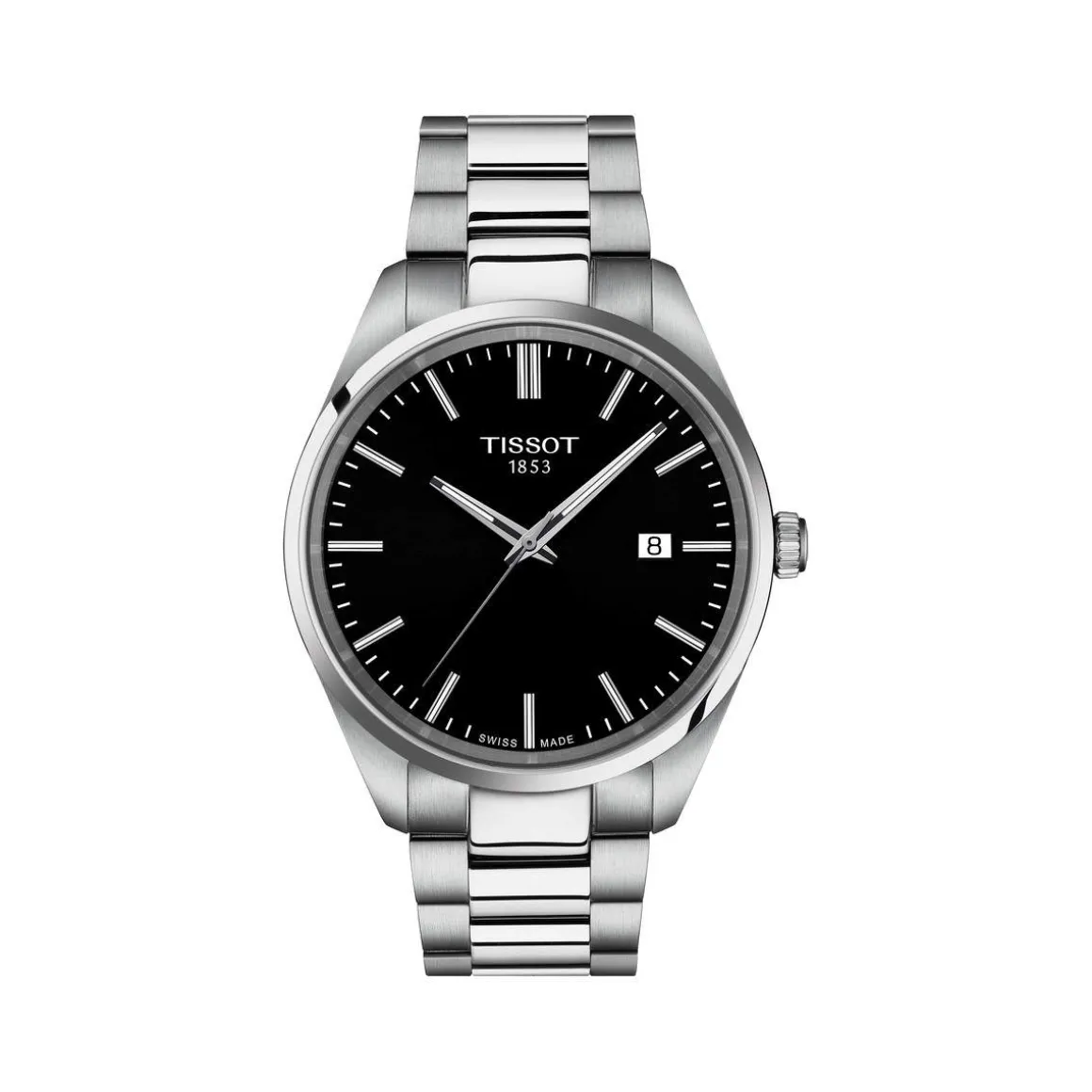 Montre TISSOT T-CLASSIC PR100 homme cadran noir bracelet acier inoxydable