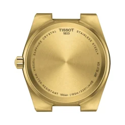 Montre TISSOT T-CLASSIC PRX mixte cadran doré bracelet PVD doré
