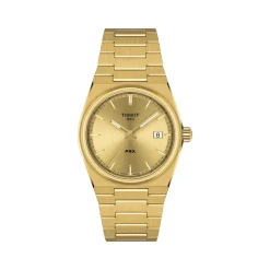 Montre TISSOT T-CLASSIC PRX mixte cadran doré bracelet PVD doré
