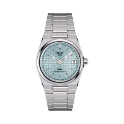 Montre TISSOT T-CLASSIC PRX POWERMATIC homme automatique, cadran belu clair bracelet acier inoxydable