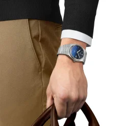 Montre TISSOT T-CLASSIC PRX POWERMATIC 80 homme automatique cadran bleu bracelet acier inoxydable