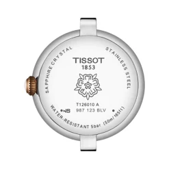 Montre TISSOT T-LADY BELLISSIMA SMALL LADY femme cadran gris bracelet acier bicolore doré rose