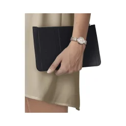 Montre TISSOT T-LADY BELLISSIMA SMALL LADY femme cadran gris bracelet acier bicolore doré rose