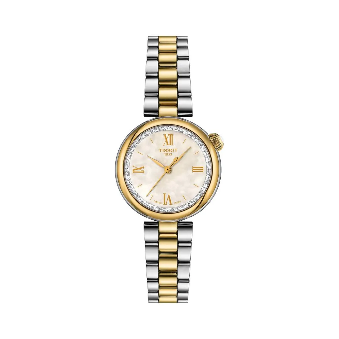 Montre TISSOT T-LADY DESIR femme cadran nacré bracelet PVD bicolore