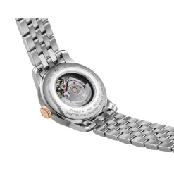 Montre TISSOT T-LADY LE LOCLE femme automatique cadran gris bracelet PVD bicolore