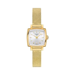 Montre TISSOT T-LADY LOVELY SQUARE femme cadran girs bracelet PVD jaune
