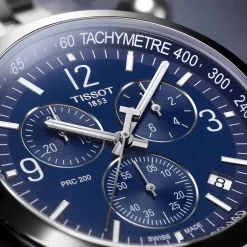 Montre TISSOT T-SPORT PRC 200 homme cadran bleu bracelet acier inoxydable