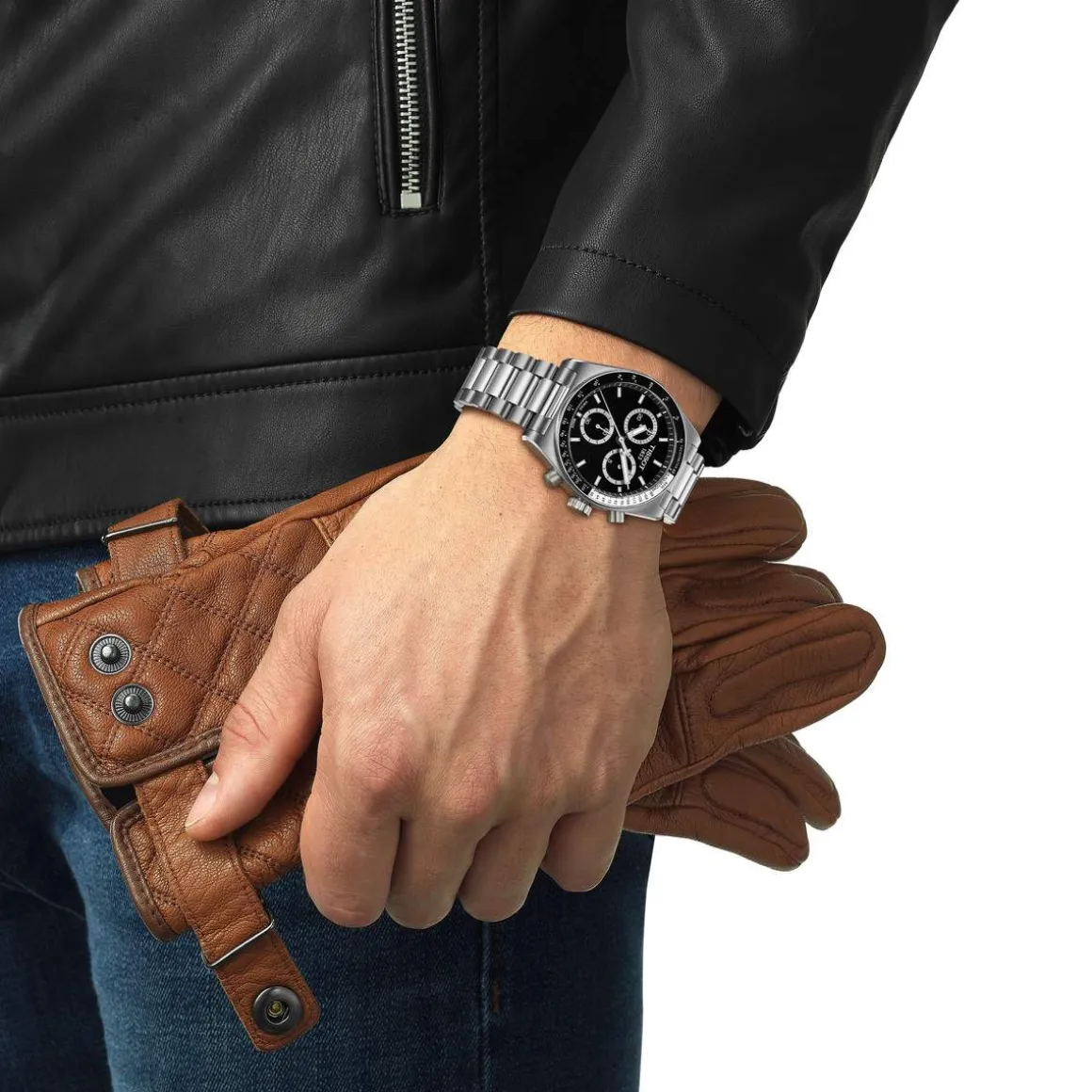 Montre TISSOT T-SPORT PR516 homme cadran noir bracelet acier inoxydable