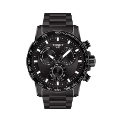 Montre TISSOT T-SPORT SUPERSPORT CHRONO homme chronographe cadran noir bracelet PVD noir