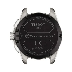 Montre TISSOT T-TOUCH CONNECT SOLAR Homme cadran noir bracelet synthétique rouge