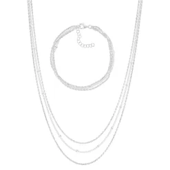 Parure argent 925 collier bracelet