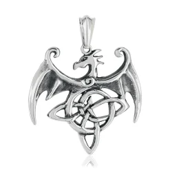 Pendentif acier dragon ailé