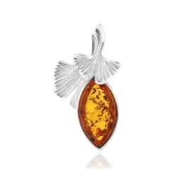 Pendentif argent 925 ambre