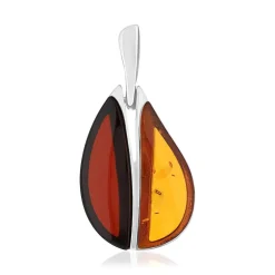 Pendentif argent 925 ambre