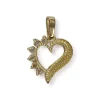 Pendentif coeur d'occasion or 750 jaune zirconias