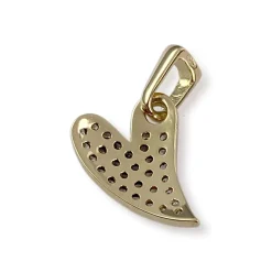 Pendentif coeur d'occasion or 750 jaune zirconias