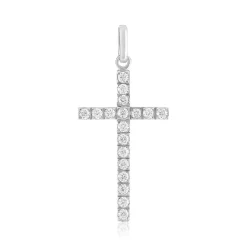 Pendentif croix argent 925 et zirconias