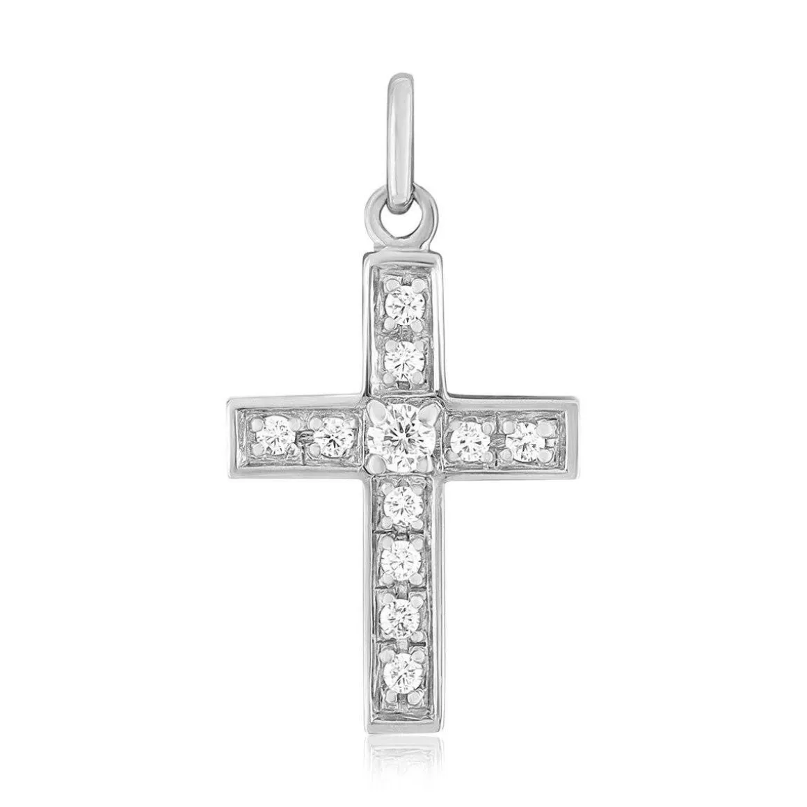 Pendentif croix argent 925 et zirconias