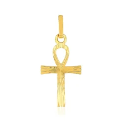 Pendentif croix égyptienne or jaune 750