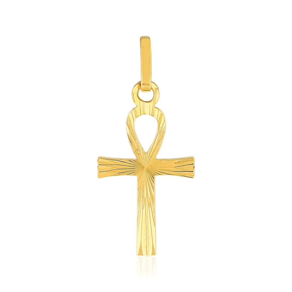 Pendentif croix égyptienne or jaune 750