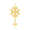Pendentif croix huguenote or 750 jaune
