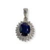 Pendentif d'occasion or 375 blanc saphir zirconias